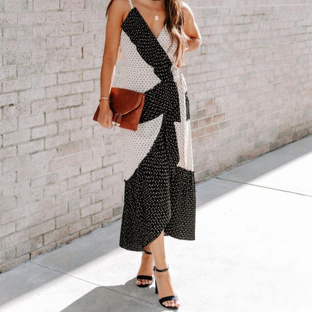 VICI Womens Midi Dresses | Such A Betty Polka Dot Wrap Midi Dress XS